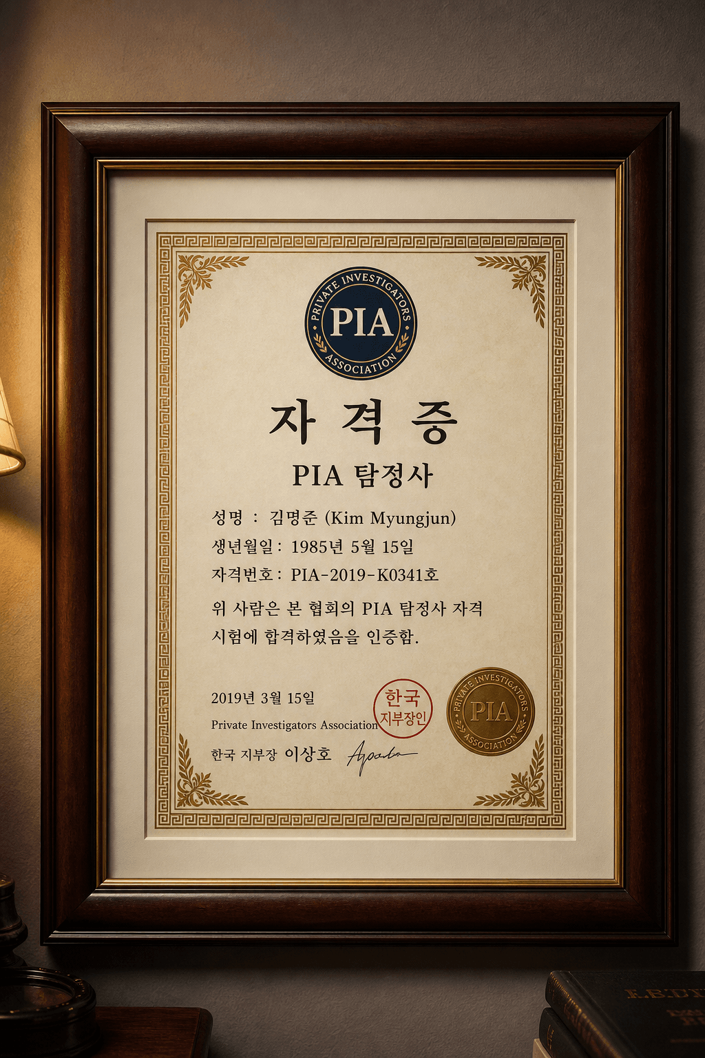 율탐정사무소 자격증
