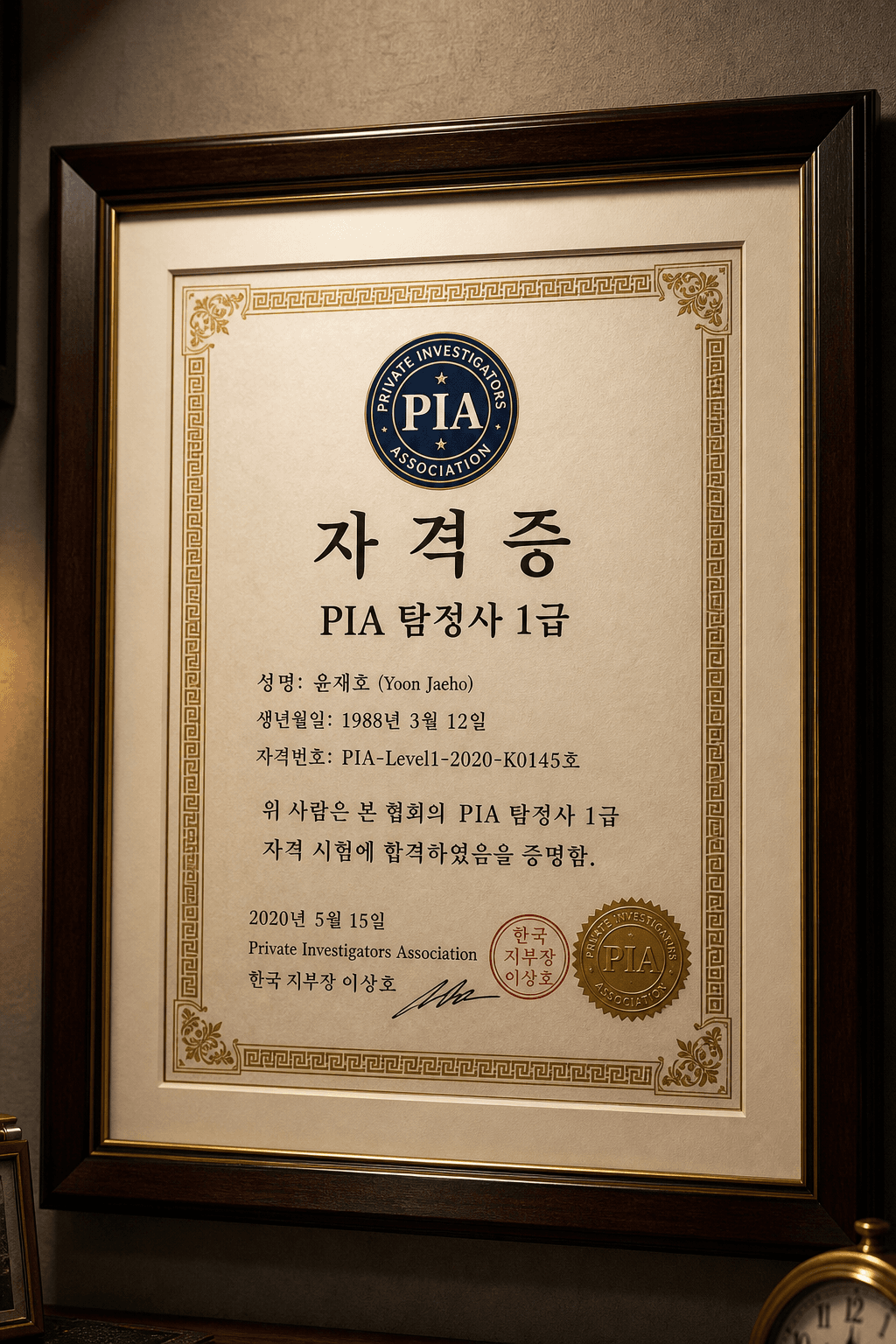 율탐정사무소 자격증