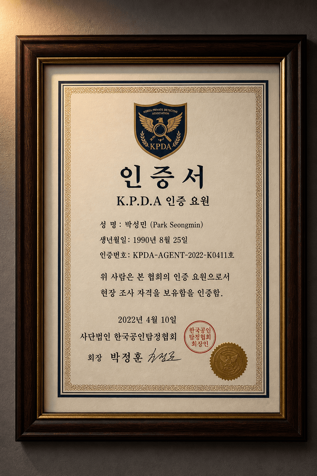율탐정사무소 자격증