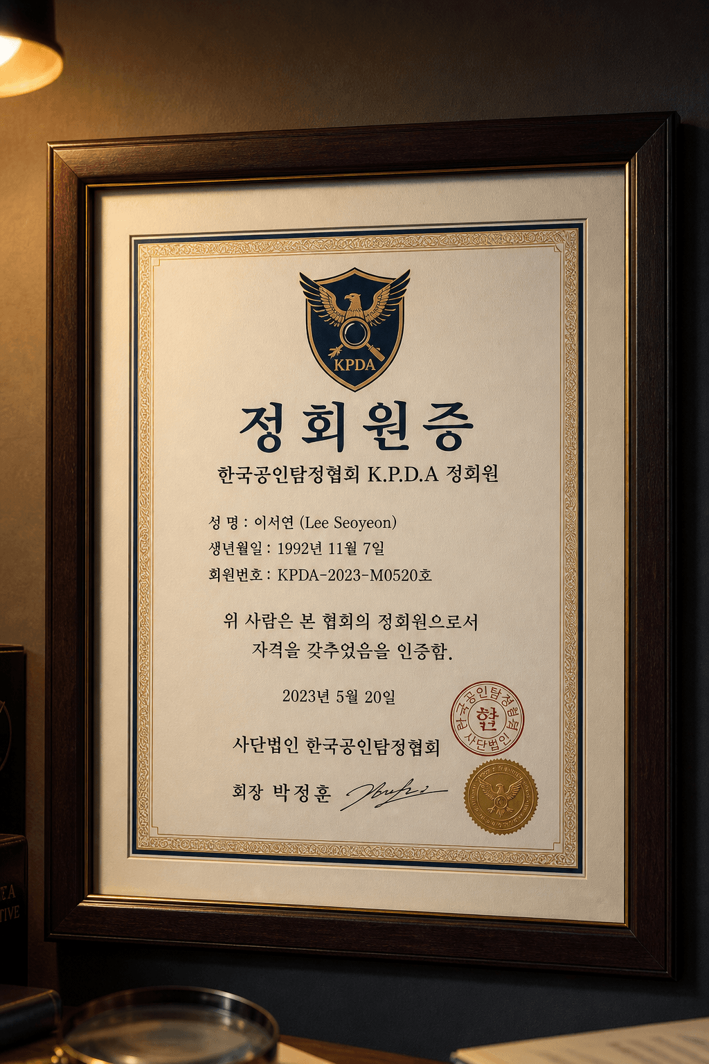 율탐정사무소 자격증