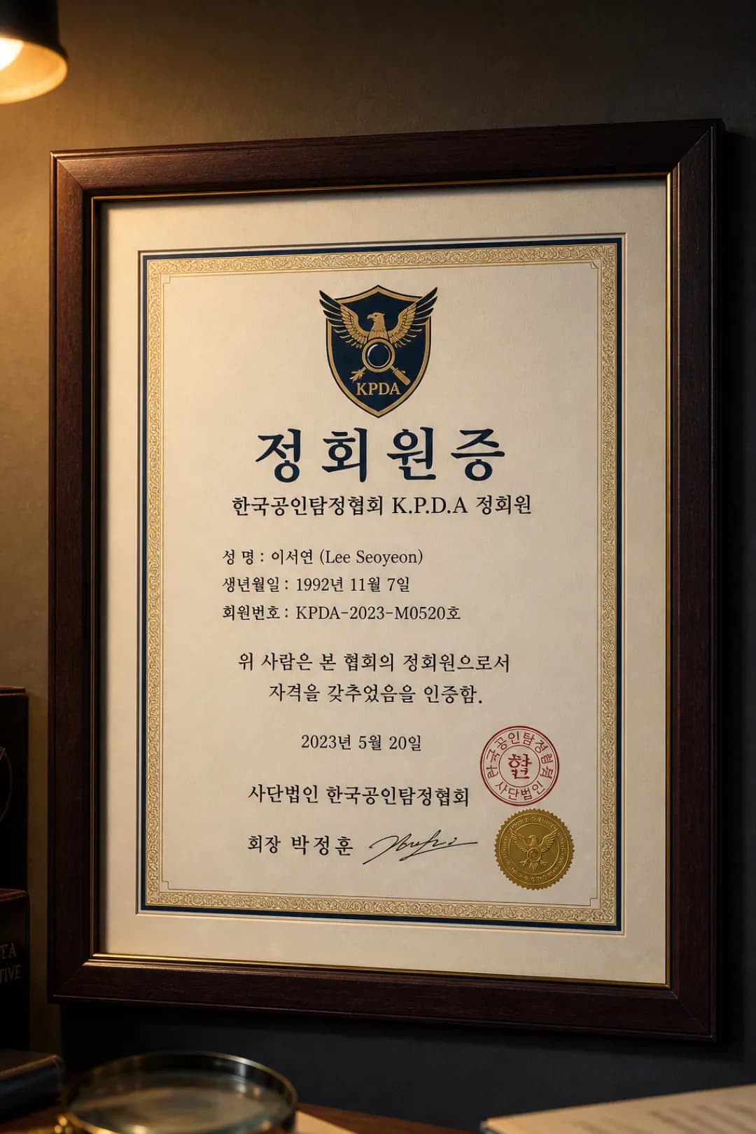 율탐정사무소 자격증