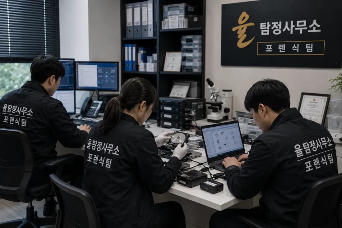 김해흥신소 율탐정사무소 디지털 포렌식팀 작업 현장